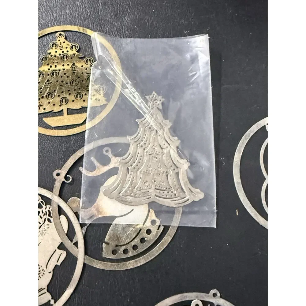 Vintage Oneida Silver Trimmer Silverplate Christmas Ornament Lot Santa Reindeer